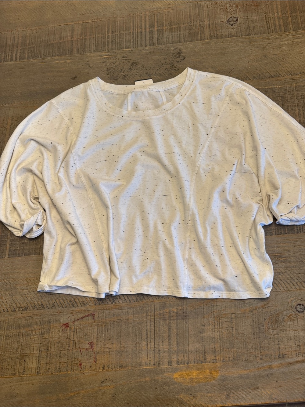 lululemon athletica White Speckle Boxy Cropped Tee